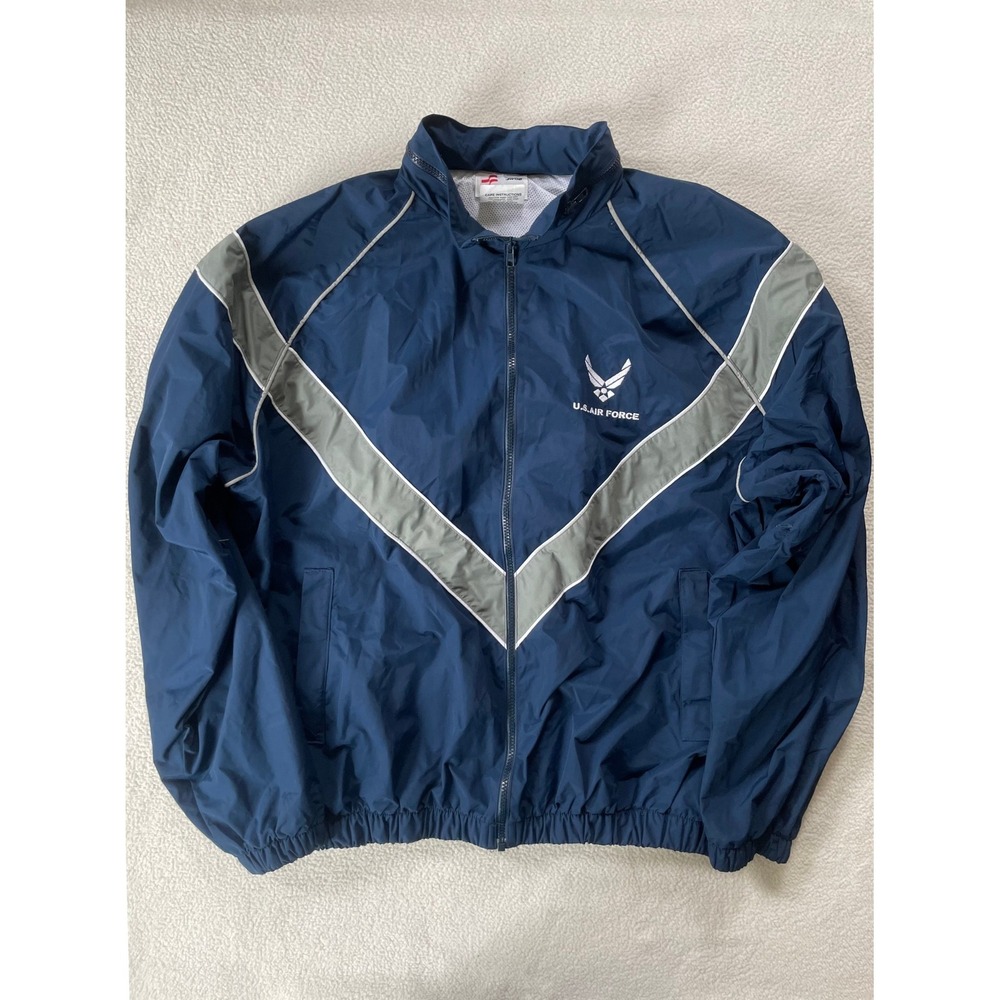 04 Skilcraft Mens X-Large Jacket Blue US Air Force PTU Windbreaker Nylon V-Track